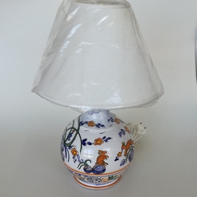 Artistic italian pottery of Albisola - Bowl lamp, in majolica